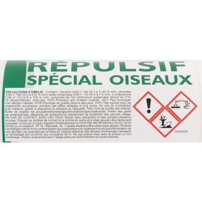 Répulsif laque spécial oiseaux - Incolore / blanc - Pulvérisateur 1 L - Cibles Alto - Forte rémanence et protection efficace_2