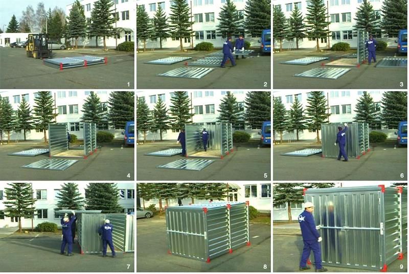 ST83000 - Conteneur de stockage démontable en acier galvanisé avec plancher en bois, étanche et robuste_2