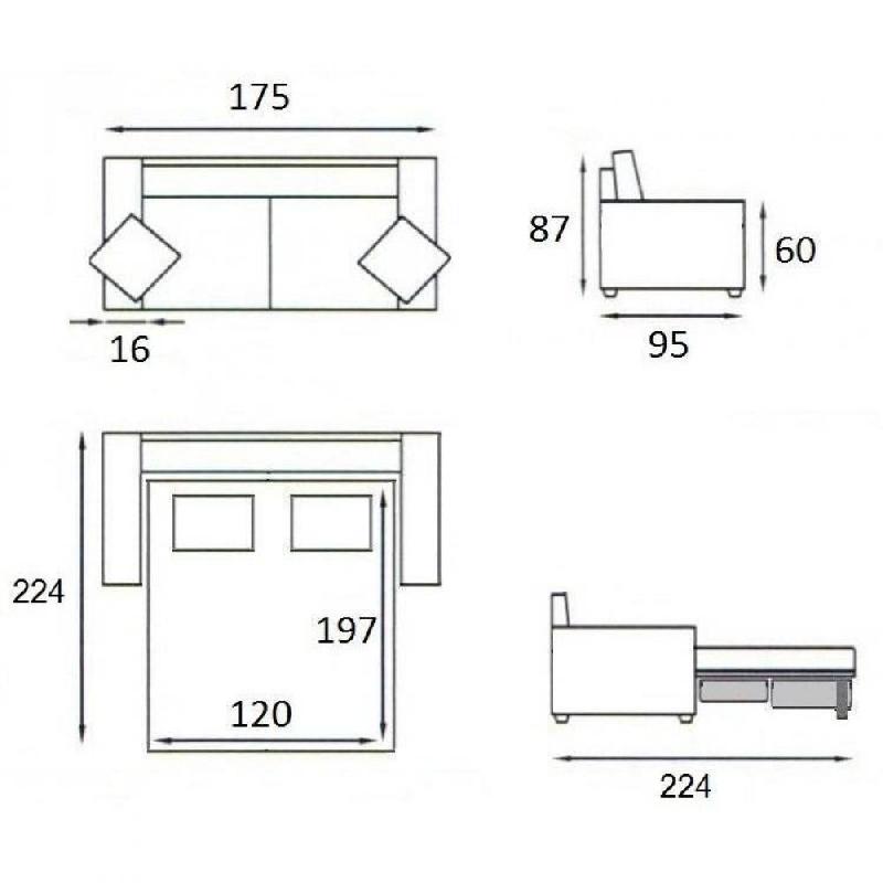Canapé-lit convertible Dreamer Express - Sommier à lattes 120 cm - Microfibre bordeaux - Matelas 16 cm inclus_2