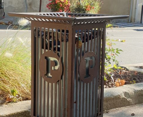 Poubelle publique Lea - personnalisable avec cendrier optionnel - acier galvanisé_2