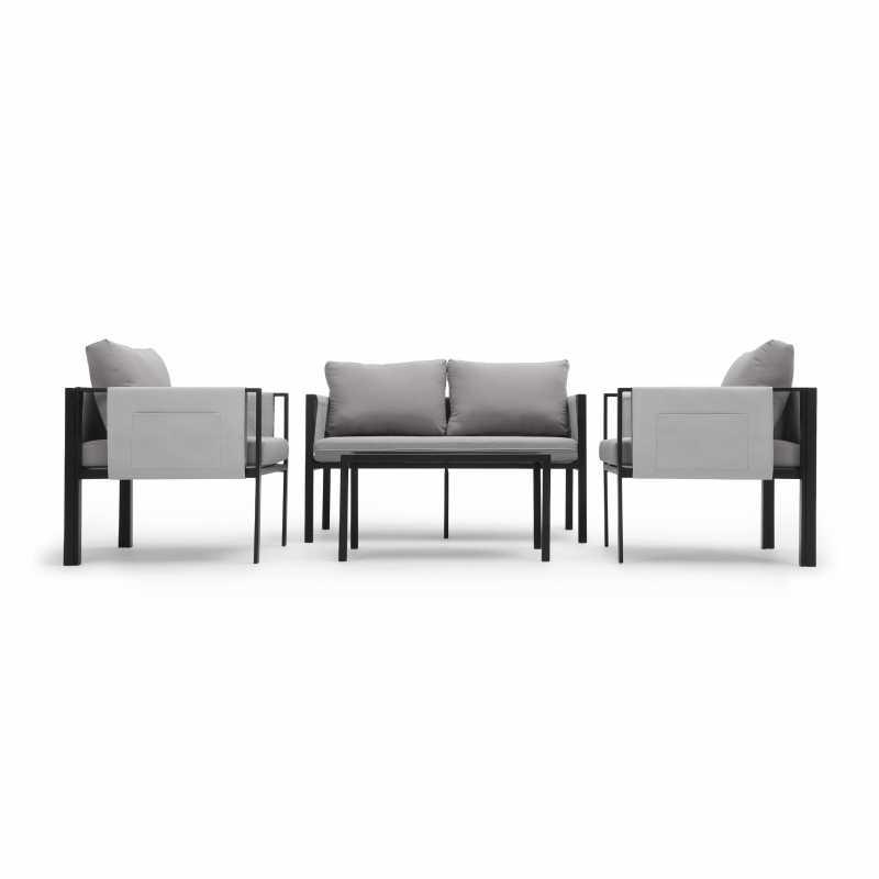 Salon de jardin bas relax gris 4 pièces – MTF – acier / polyester – 3exn0056_2