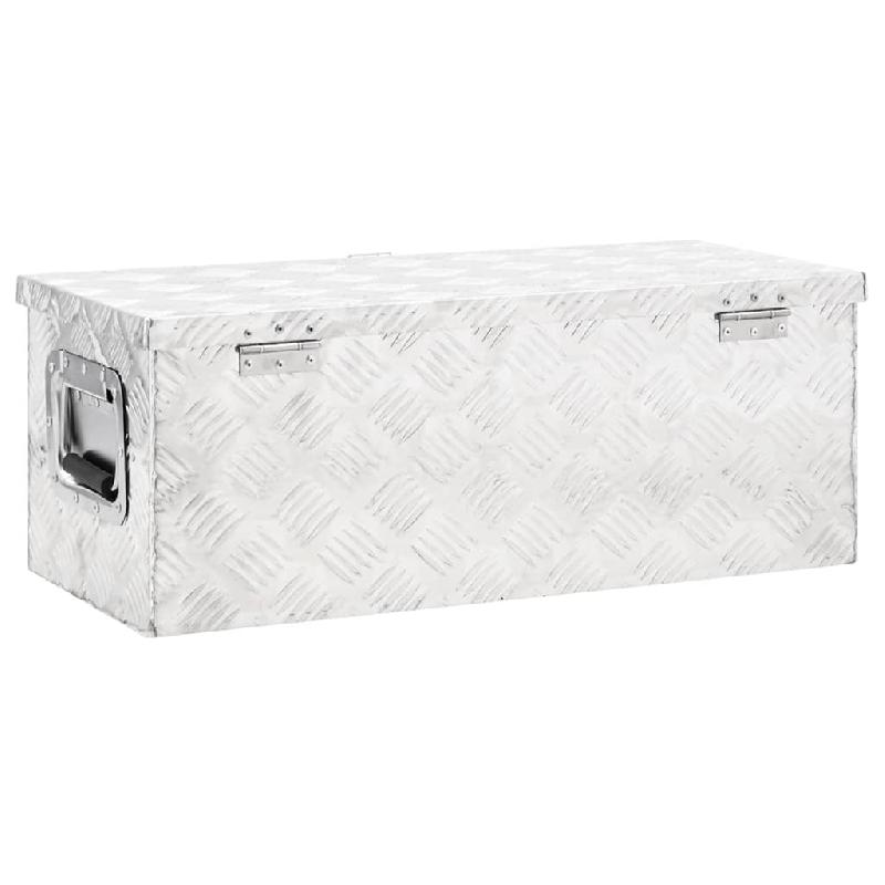 Vidaxl boîte de rangement argenté 70x31x27 cm aluminium 152250_2