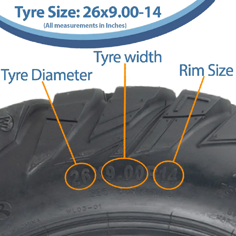 26x9.00-R14 (225/65R14) ATV Tyre 8ply WL03 OBOR Antelope 73N E-Marked Road Legal_2