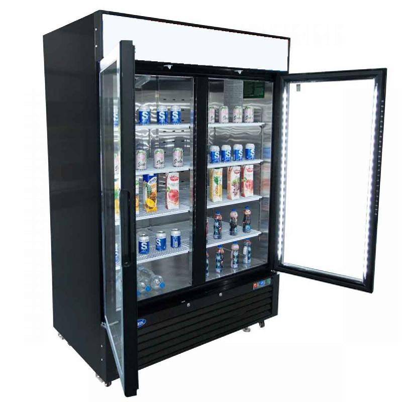 Armoire réfrigérée vitrée positive Noir 2 portes 1300L Atosa_2