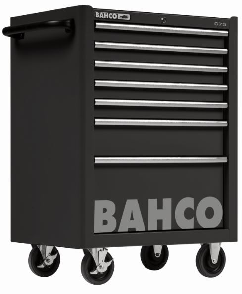 Servante classique C75 - 7 tiroirs, noir, 986x501x763 mm - Modèle 1475K7BLACK_2