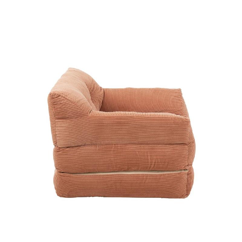 Fauteuil convertible Charlene rose - coton, velours côtelé et mousse - design scandinave_2