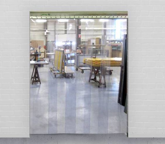 Porte à lanières en PVC souple - Isolation thermique et sonore - Protection contre bruit et poussière_2