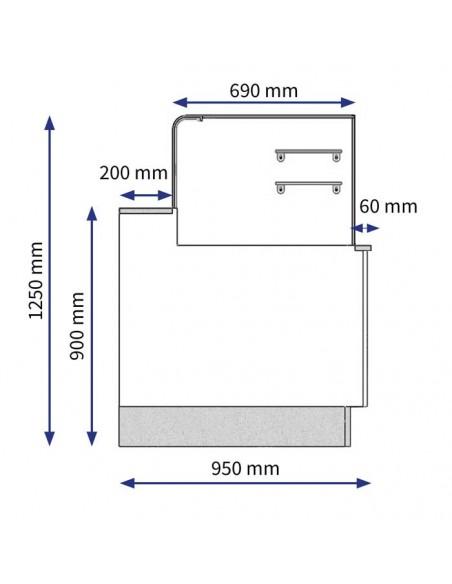 Vitrine neutre pâtisserie/sandwichs - Froid ventilé - PERLA 2E 200 N SD_2