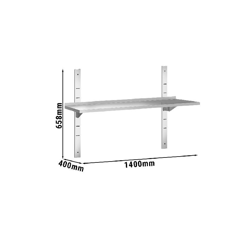 Etagères murales en inox 1 niveau Profondeur 400 mm - 1400_2