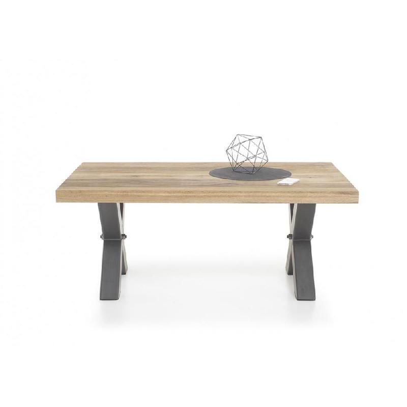 Table basse Antibes - plateau en chêne massif huilé et piétement en acier noir - 120 x 75 cm_2