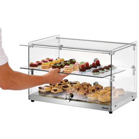 Vitrine neutre à poser - 2 niveaux - 550 mm - Inox et verre  | Bartscher - 700356_2