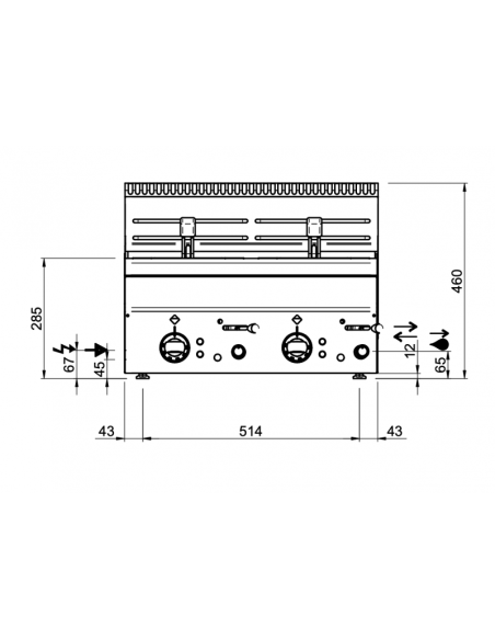 Friteuse électrique - 2x10 litres, acier inoxydable, vidange, thermostat de sécurité, régulation thermostatique - MBM_2