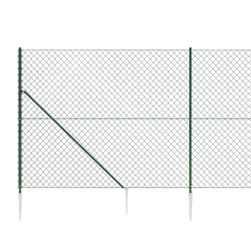 Vidaxl clôture à mailles losangées avec piquet d'ancrage vert 1,8x25 m 153933_2