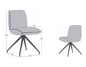 2 Chaises MOOD 100 sur pieds métal avec passepoil - Référence 8035 SR M - ressorts NOSAG et mousse polyuréthane ferme_2