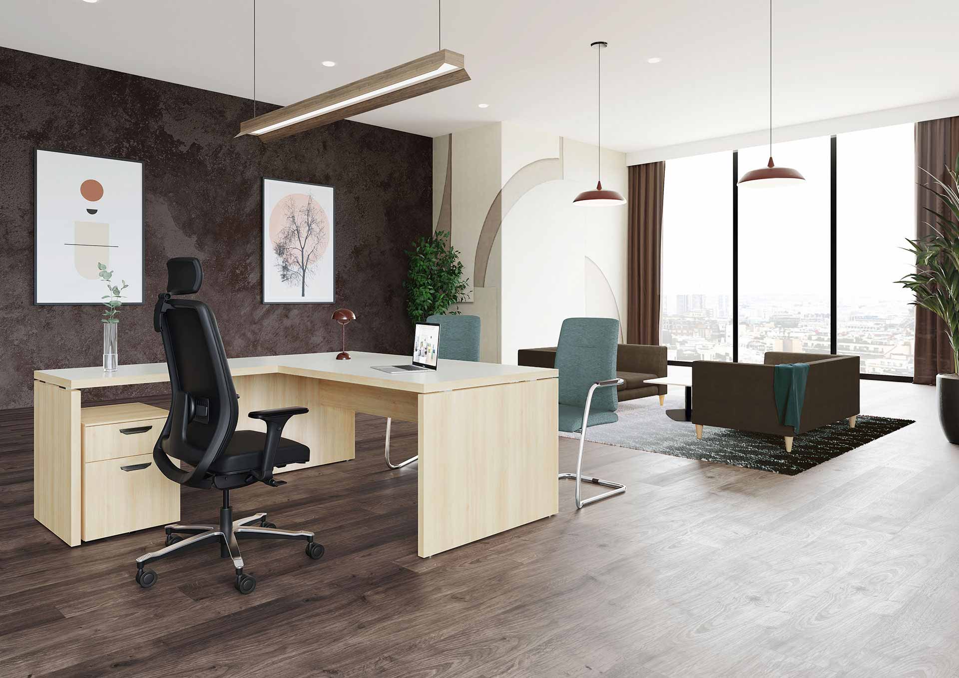 Bureau de direction robuste et de qualité - XENION - fabrication française en bois mélaminé PEFC_2