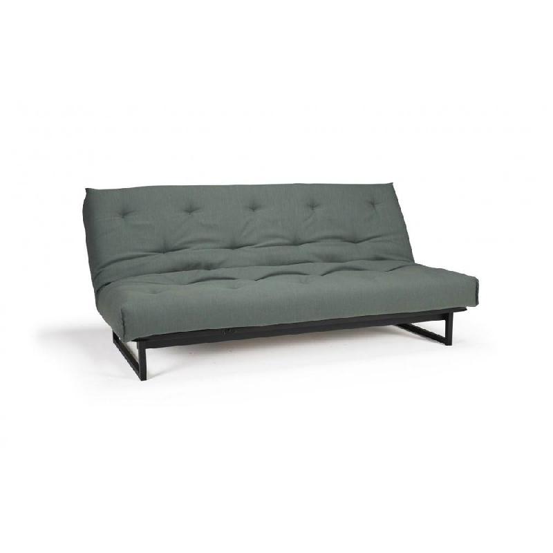 Innovation Living - Canapé clic-clac convertible Fraction lit 140x200 cm - Capitonné tissu Elegance Green - Style contemporain_2