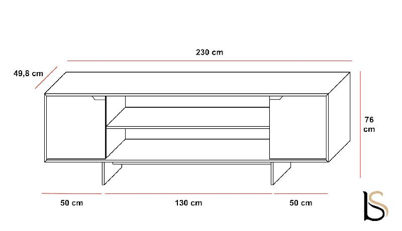 Meuble de service en bois - Martex - Blanc pastel, Noyer_2