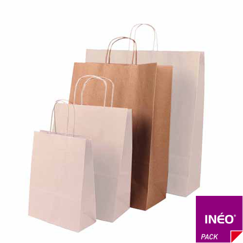 Sac kraft brun à poignées torsadées (paquet de 50) - sac personnalisable - plusieurs dimensions disponibles_2