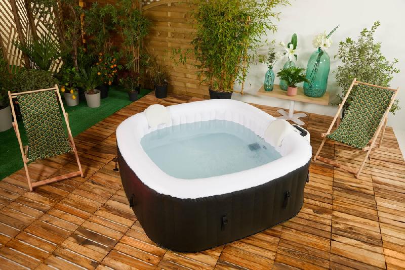 Spa gonflable carré Mambo - 4 places, 154 x 154 x H. 65 cm - Structure alvéolée et système Smart Drainage_2