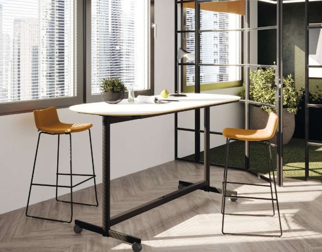 Table haute rabattable - Gamme EVOLVE Haute - Moderne et élégante avec piètement métallique robuste_2