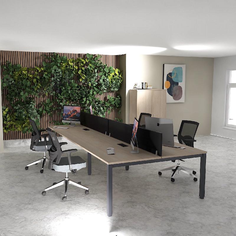 Bench 4 personnes Tempo - Mobel linea - Anthracite, Acacia clair, 320_0