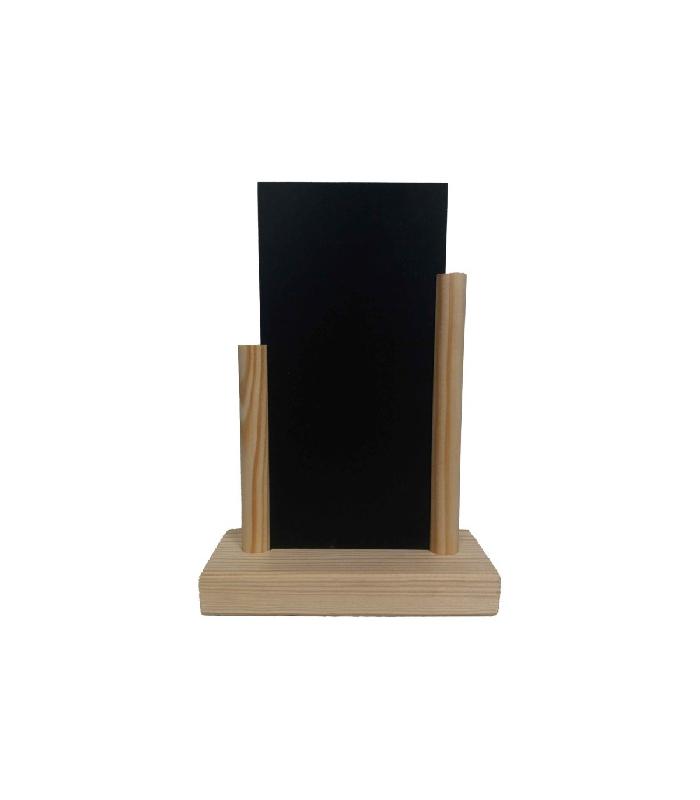 Porte menu de table en bois brut avec ardoise - Lot de 2 - Fabrication française - Référence : LSTF28BRUT_2