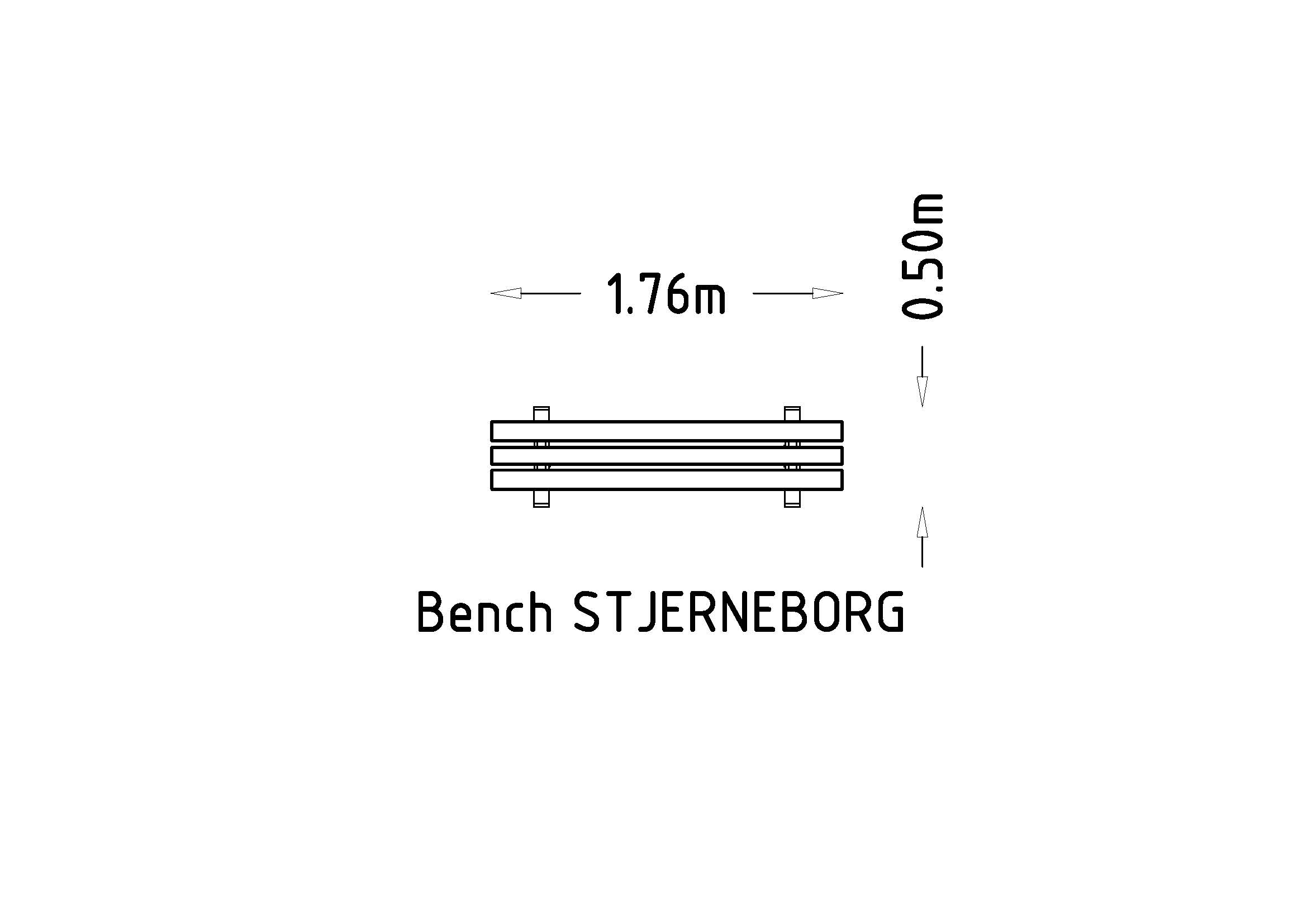 Banc public Stjerneborg réf 8042466 - Hags - 1760 mm de longueur, montage en 1 heure_2