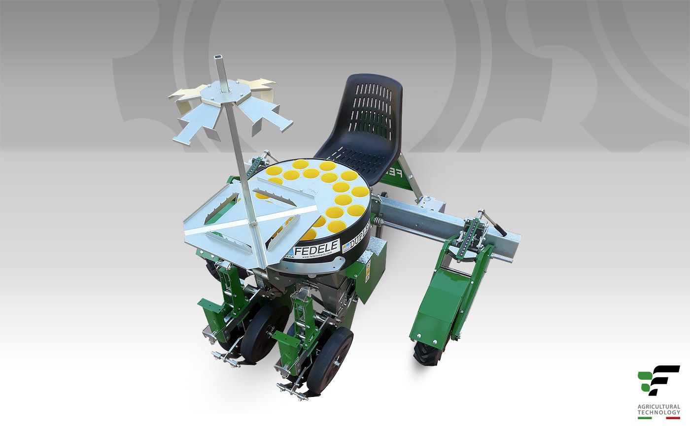 Planteuse Duplex - Fedelemario - distance entre rangs 35 cm - semiautomatique avec distributeur rotatif 24 godets_2