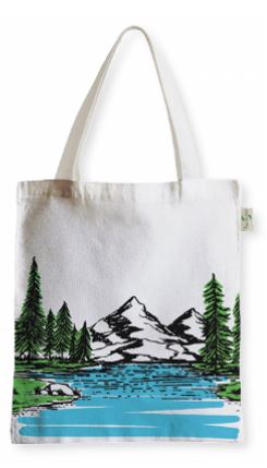 Sac réutilisable en 100 % coton naturel - 48H x 38L cm - Poignées en coton recyclé_2