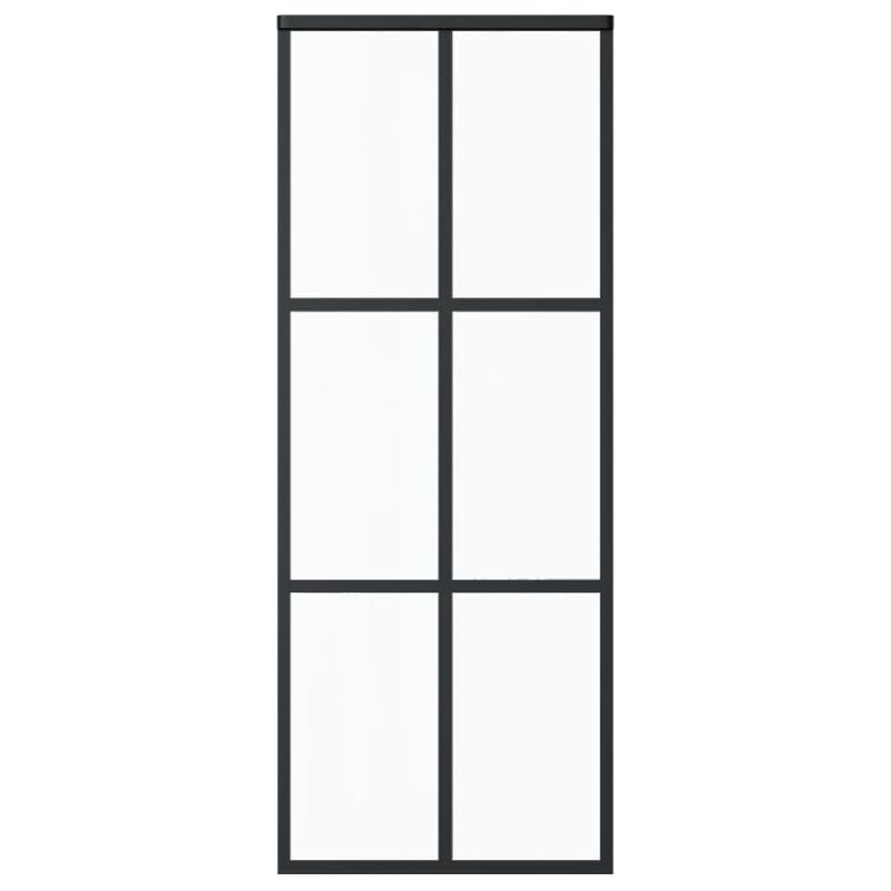 Vidaxl porte coulissante et quincaillerie verre esg/aluminium 76x205cm 3081945_2