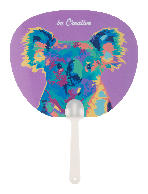 Éventail sur-mesure avec poignée en plastique et papier stratifié - Impression logo - Quantité minimale 100 pcs_2