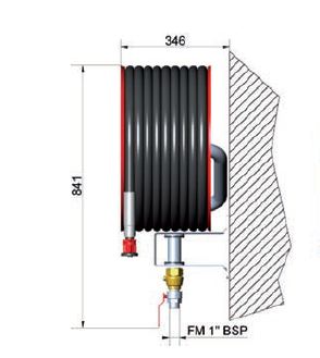 Dévidoir de robinet d'incendie armé avec support en acier plié