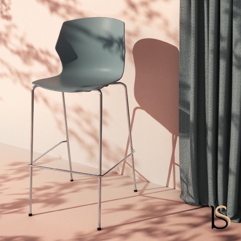 Tabouret haut No Frill - Mobel Linea - Bleu clair_2