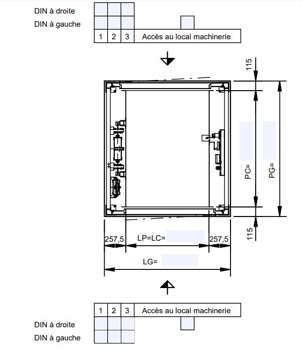 Cabine de monte-charge en tôle d'acier galvanisé pour 500 kg