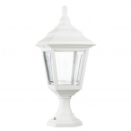 Borne classique extérieure Clic-Clac 4 - IP44 - E27 - blanc style rustique - verre transparent - hauteur 43 cm_2