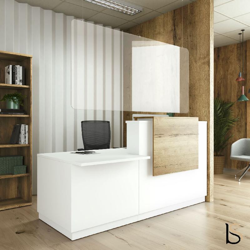 Comptoir Delta Plus, accès PMR - Mobel Linea - 242, Blanc, Gauche, Non, Chêne veiné_2