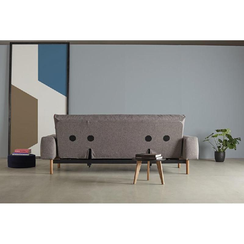 Innovation Living - Canapé design multifonction Mimer convertible lit 140x200cm en tissu Mixed Dance Grey_2