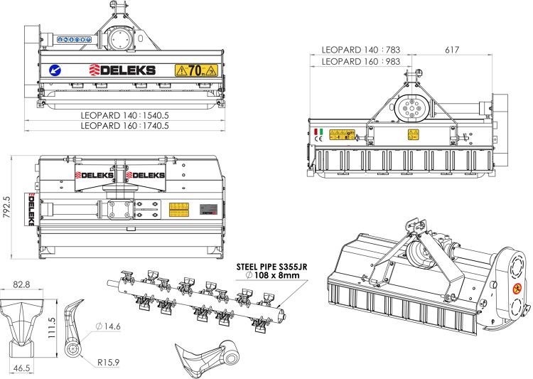 Leopard-160 broyeur forestier - deleks - largeur de travail 1600 mm_2