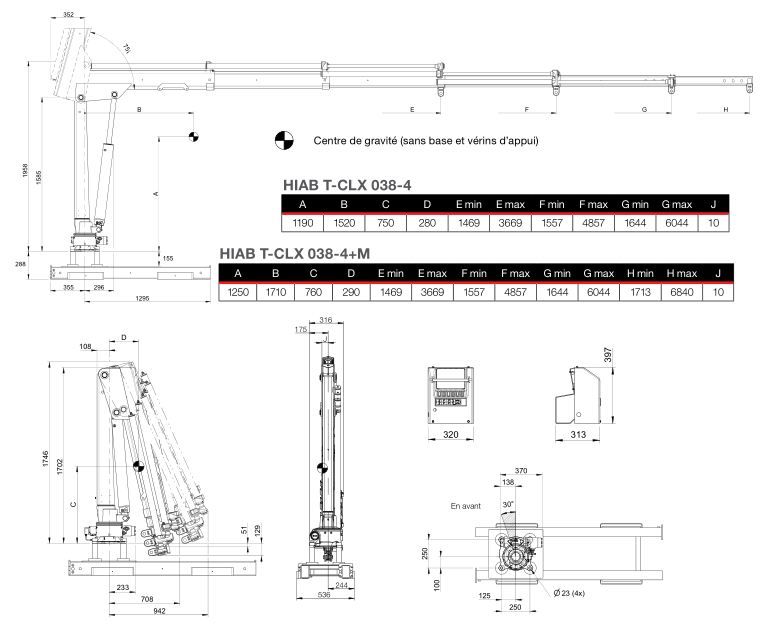 Grue auxiliaire T-CLX 038 - Hiab - portée de 3,6 à 7,2 m avec extensions hydrauliques et manuelles_2