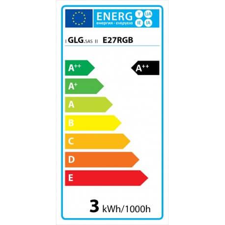Ampoule LED E27 RGB télécommandée - 15 couleurs, 4 modes, variateur d'intensité - 3W_2