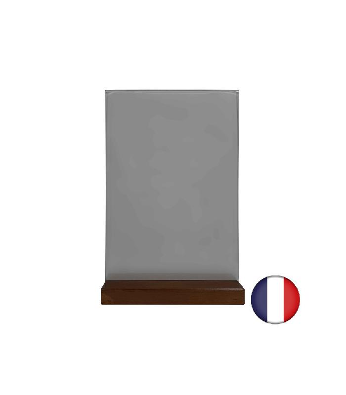 Porte menu de table en bois avec plexiglass A4 - Lot de 2 - Référence : PFN57CH-PLEXIA4_2