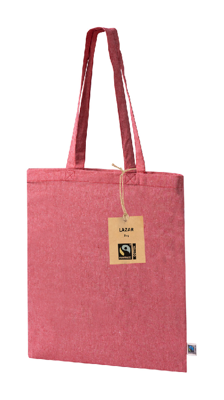 Sac à provisions en coton recyclé Fairtrade - 100% coton équitable - 120 g/m² - Rouge_2