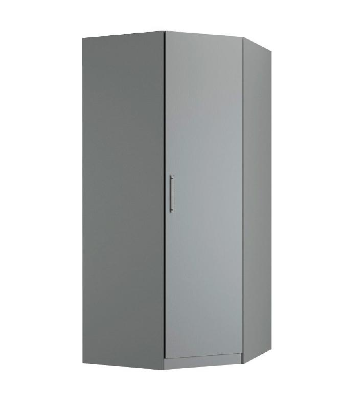 Composition armoire lit escamotable SMART-V2 gris mat - couchage 140 x 200 cm - armoire 2 portes + angle dressing_2