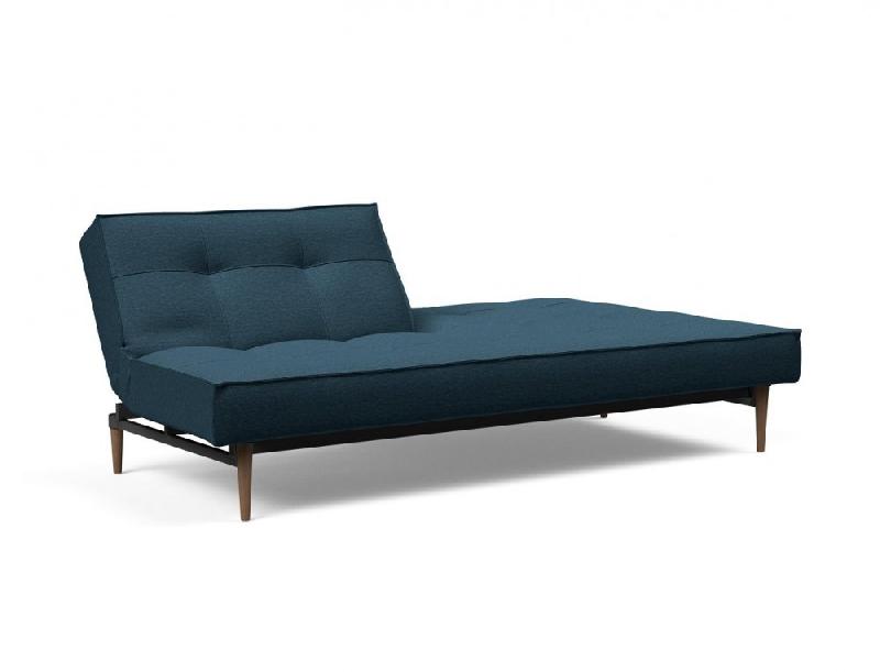 Canapé-lit INNOVATION LIVING SPLITBACK STYLETTO - Convertible 115x210 cm - Pieds noyer - Tissu Argus Navy Blue_2