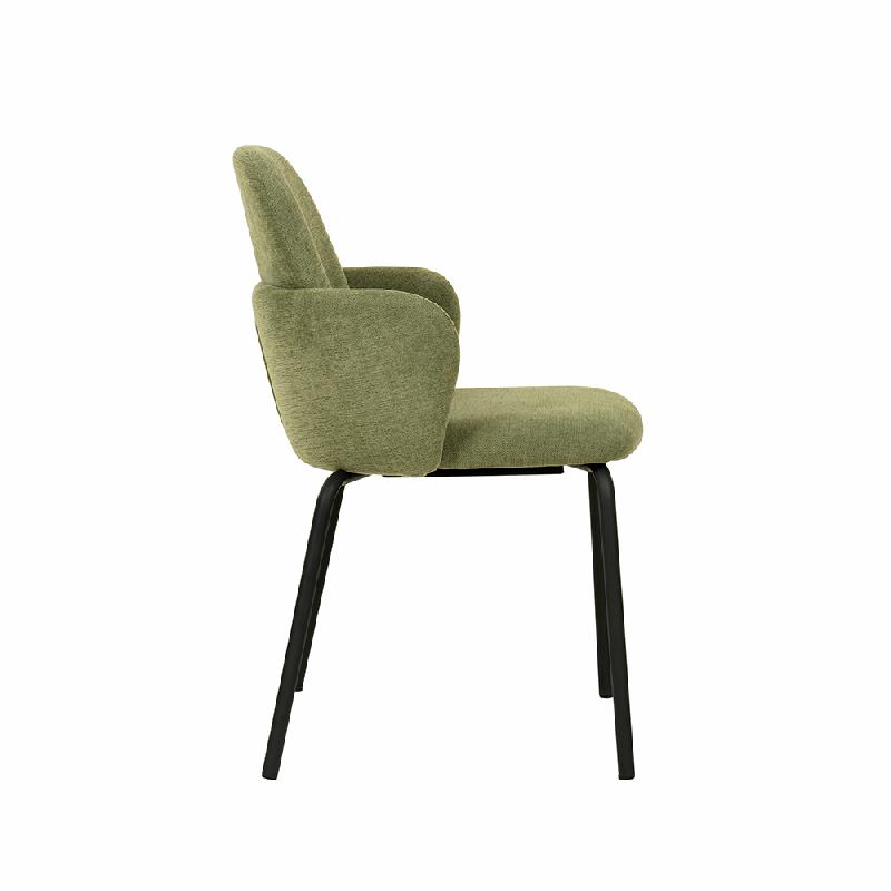 Paddy - Chaise empilable en tissu vert_2