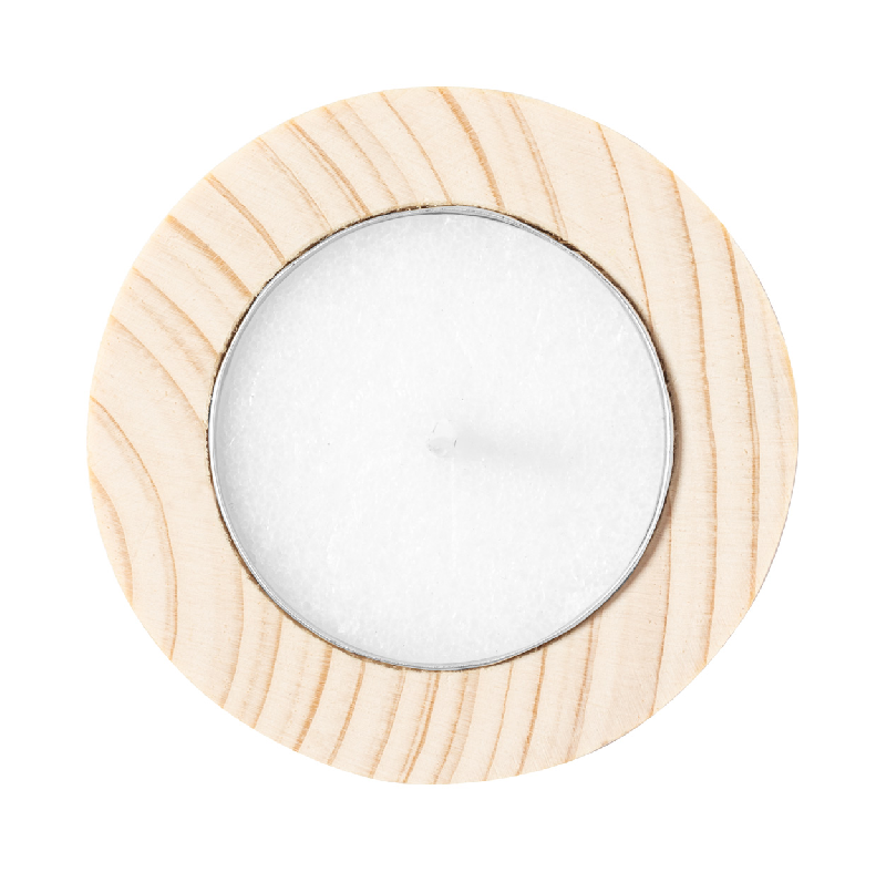 Bougie chauffe-plat senteur vanille - Support en bois - 45g - Couleur naturelle_2