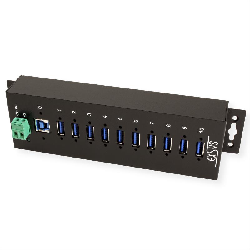EXSYS EX-1110HMVS Hub à 10 ports USB 3.2,Gen1 protection de surtension et boîtier métal_2