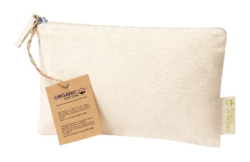 Trousse de maquillage zippée en coton biologique - 180 g/m² - Couleur naturelle_2