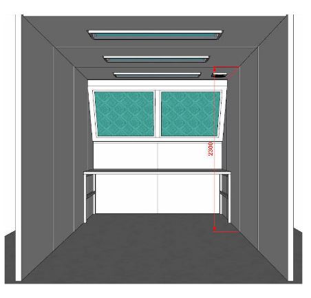Laboratoire de peinture - ventilation horizontale - normes CE - dimensions personnalisables_2