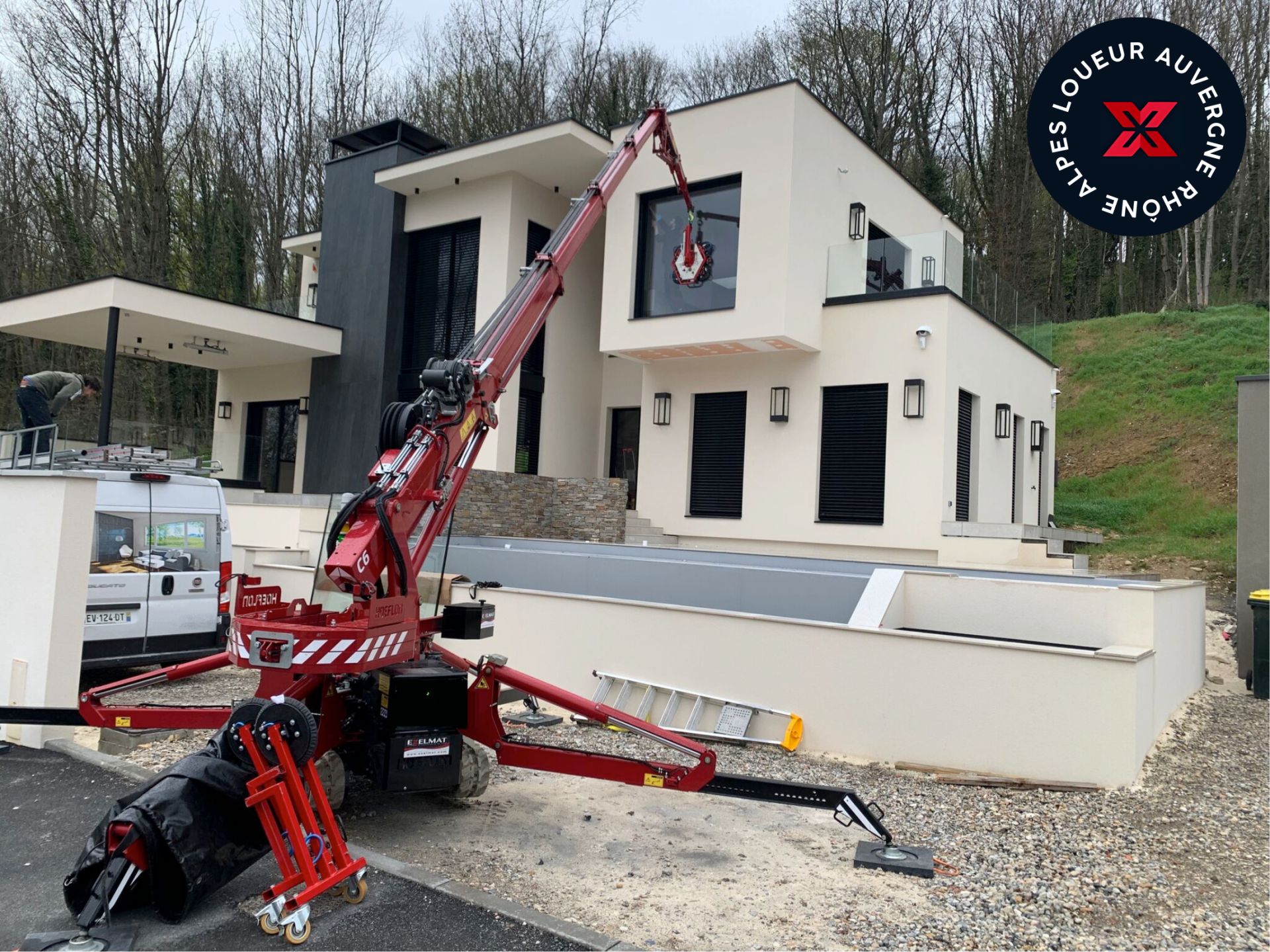 Mini-grue araignée C6 Hoeflon - Pour les endroits difficiles d'accès - 3000 kg - Location avec opérateur_2